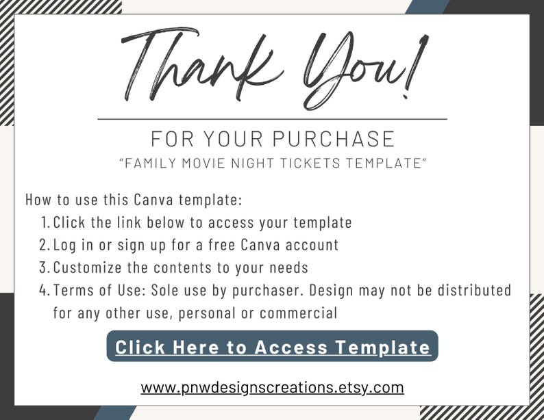 Family Movie Night Tickets Printable Customizable Template Etsy