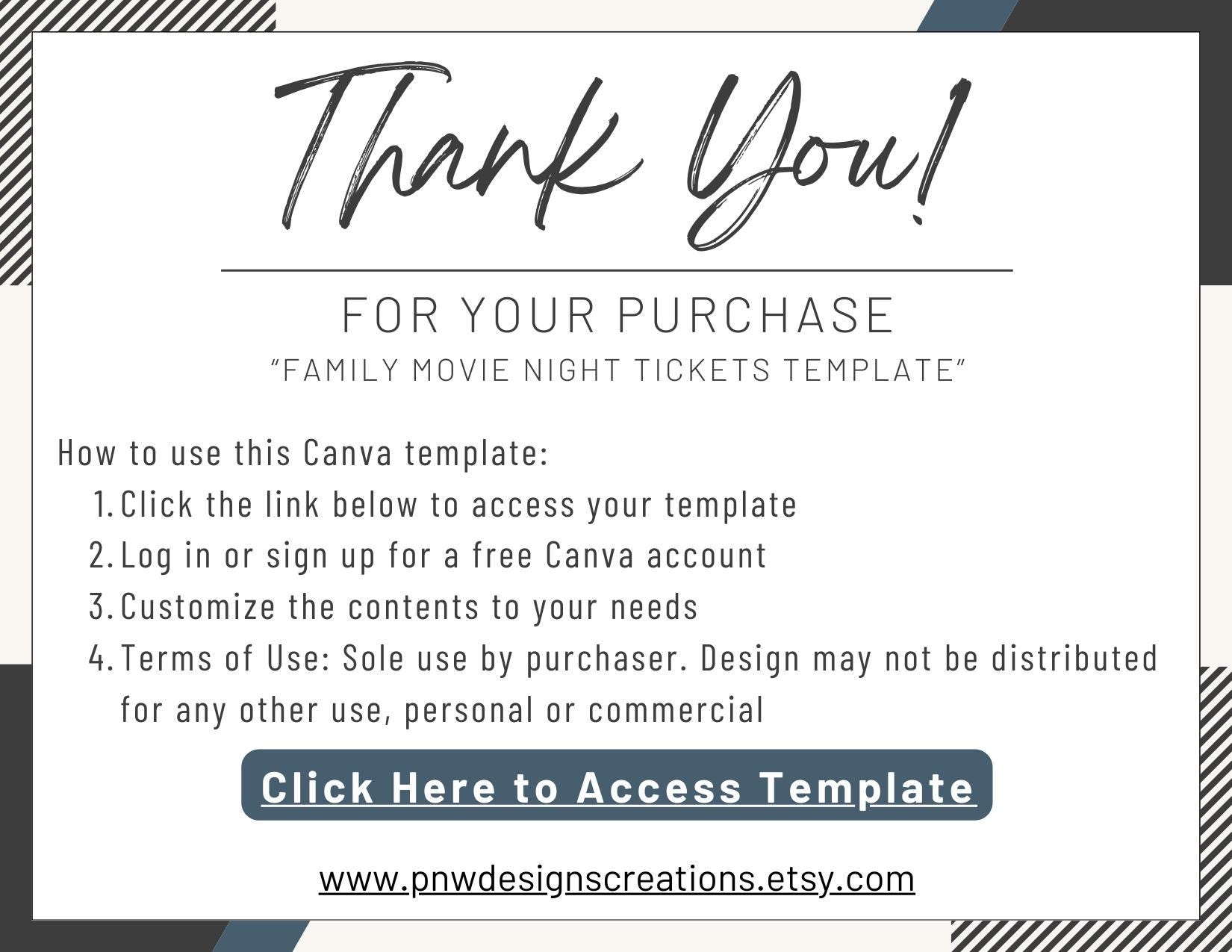 Family Movie Night Tickets Printable, Customizable Template - Etsy