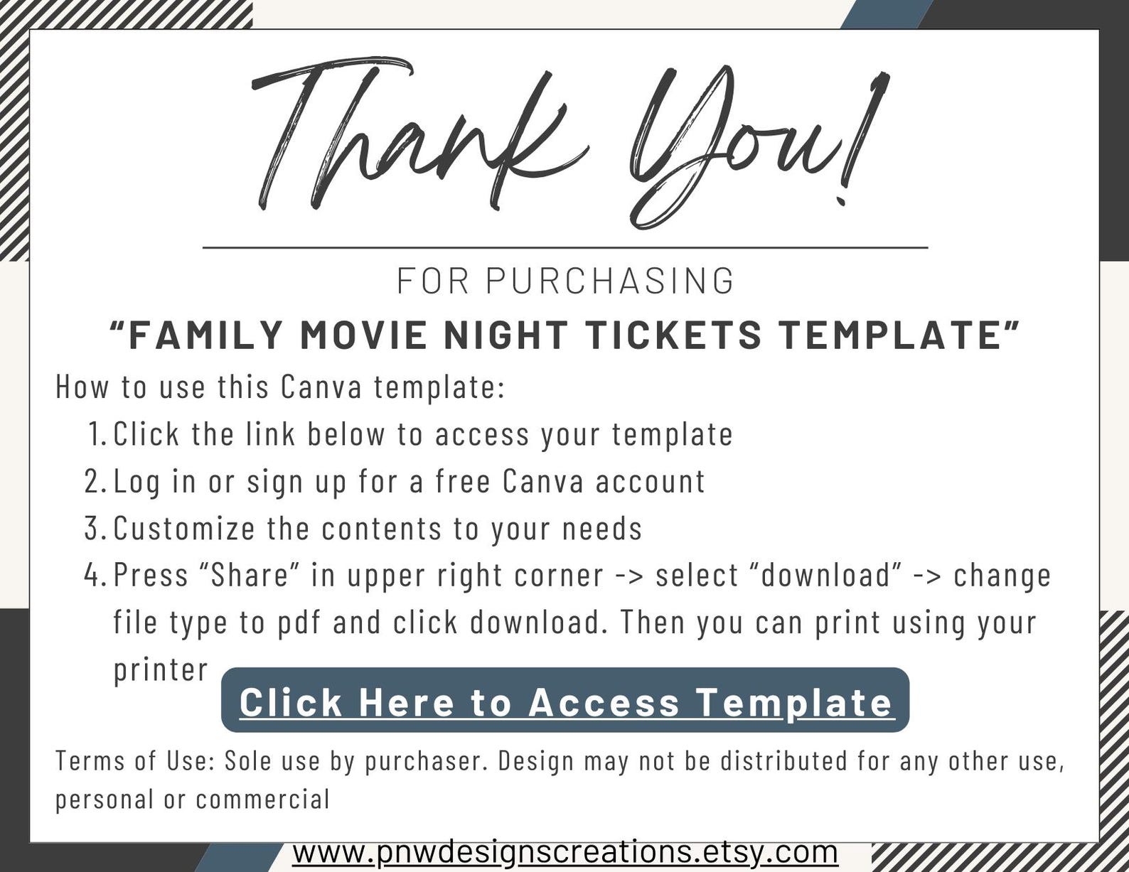 Family Movie Night Tickets - Printable, Customizable Template - Etsy