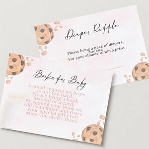 Editable Chip Chip Hooray themed Baby Shower Books for Baby/ Diaper Raffle Insert Minimal Chocolate Chip Cookie Baby Shower Instant Download
