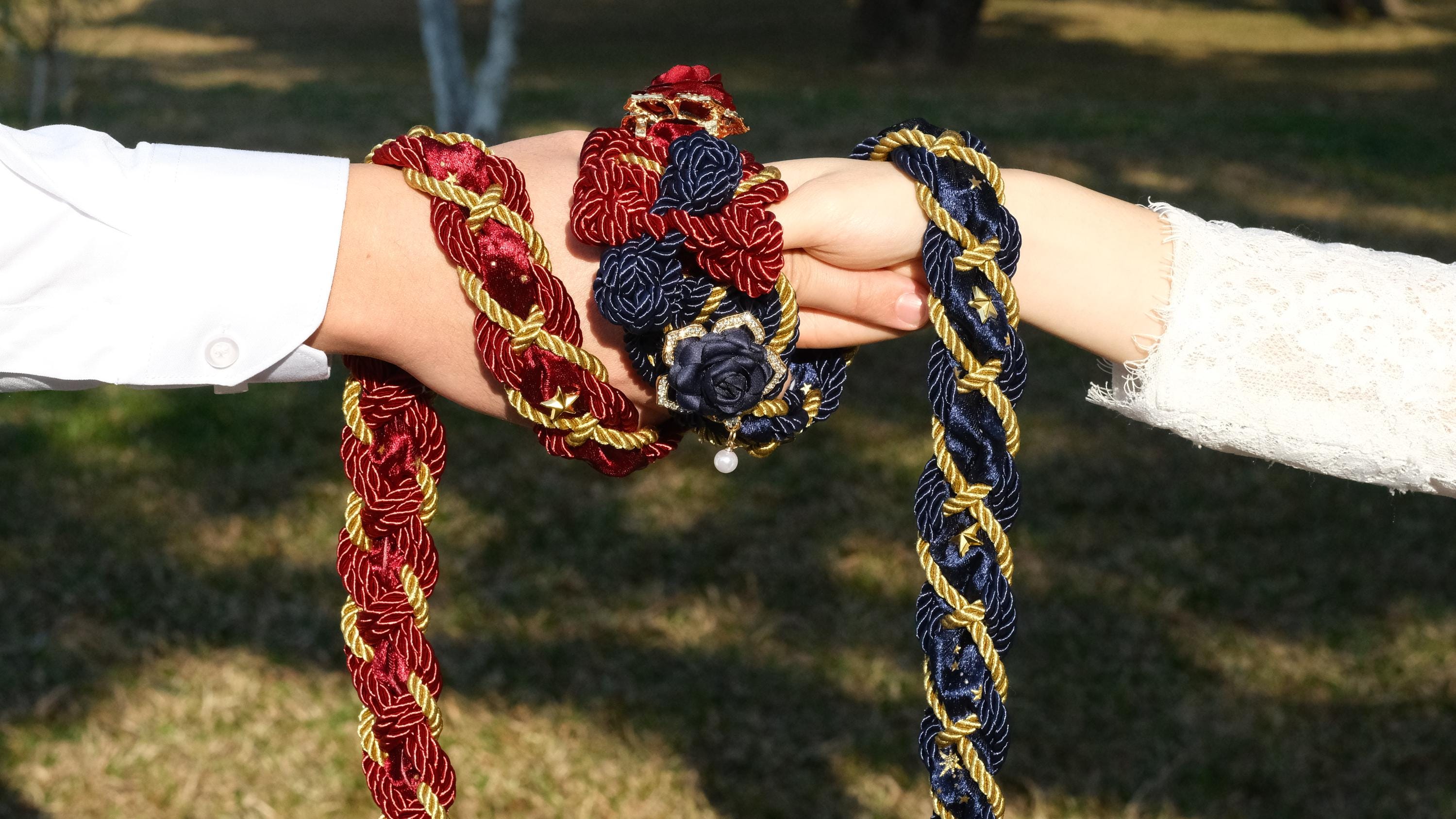 Custom Braided Handfasting Cord, Red & Blue Diamond Roses, Celtic Knot ...