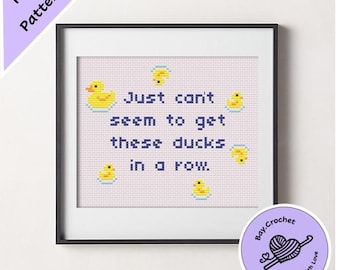 Funny Ducks In a Row Cross Stitch Pattern