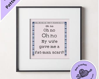 New Girl Schmidt Fat-Man Scarf Quote Cross Stitch Pattern