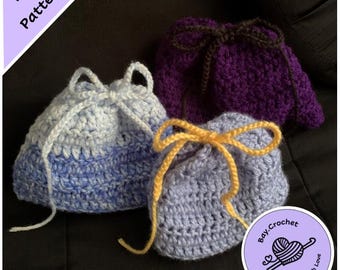 Easy Customizable Drawstring Bag Crochet Pattern