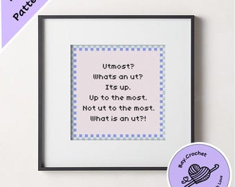 Funny New Girl "Upmost" Cross Stitch Pattern