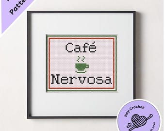 Frasier Café Nervosa Cross Stitch Pattern