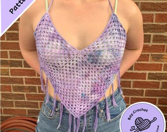 Tie-Dye Fringe Swim Cover Up Crochet Pattern