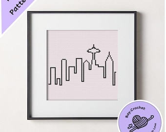 Frasier Seattle Skyline Cross Stitch Pattern