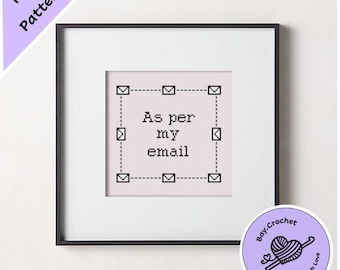 Sassy "As per my email" Quote Cross Stitch Pattern