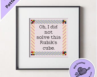 New Girl Winston Rubik's Cube Quote Cross Stitch Pattern