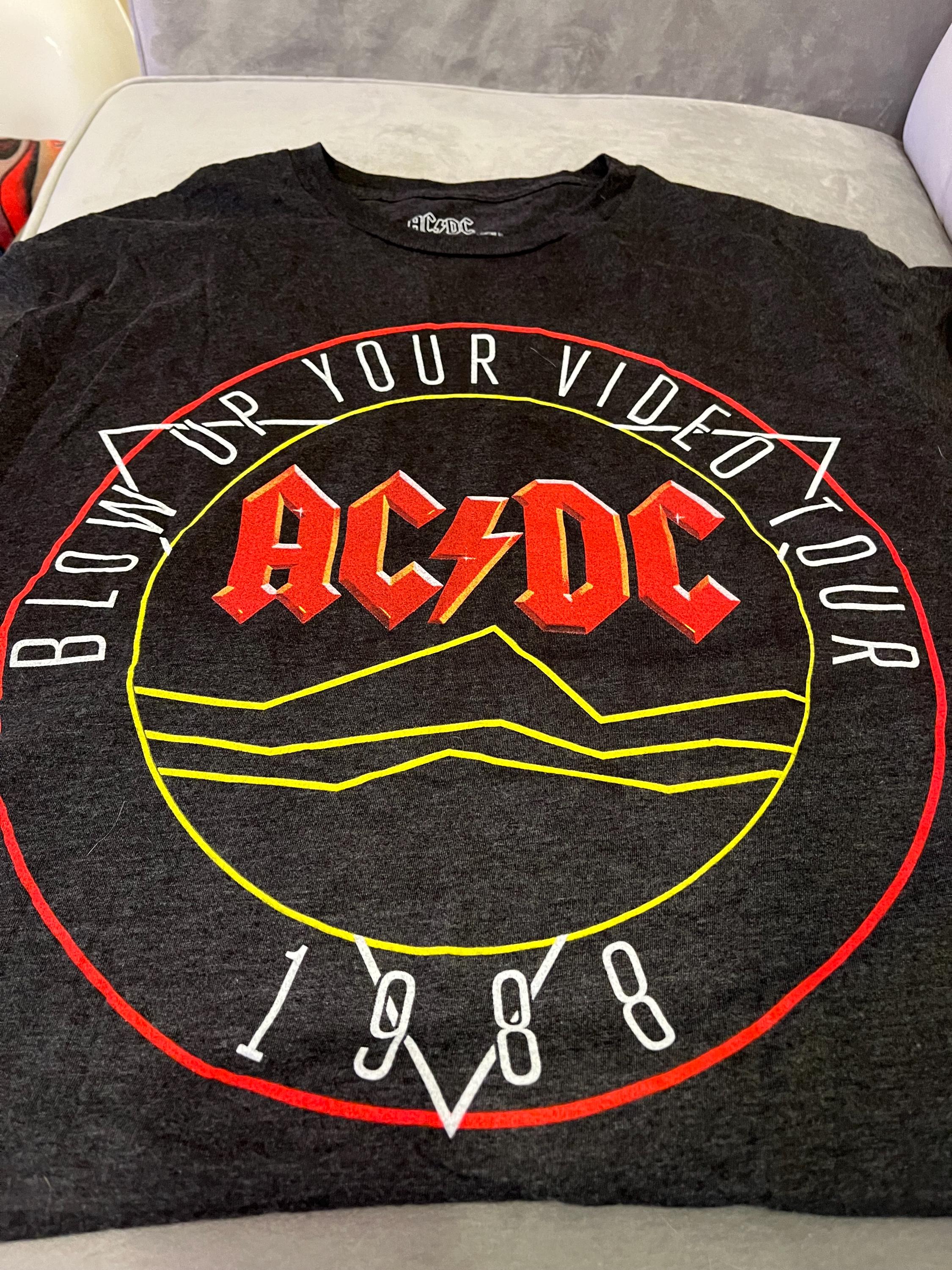 ヴィンテージ風スタイル AC DC 1988 Blow Up Your Video Tour Tシャツ 