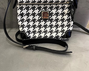 Dooney Bourke Houndstooth Crossbody Bag Black & White Classic Print