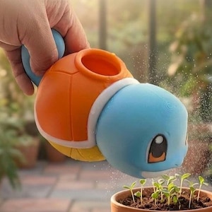 Regadera de Squirtle impresa en 3D / Accesorio de jardín de Pokémon