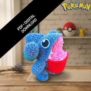 Wzór na amigurumi Gible | Łatwy szydełkowy wzór inspirowany Pokémonami w formacie PDF