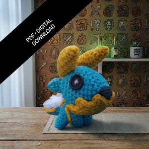 Patrón de crochet Zinogre Amigurumi / Tutorial en PDF inspirado en Monster Hunter