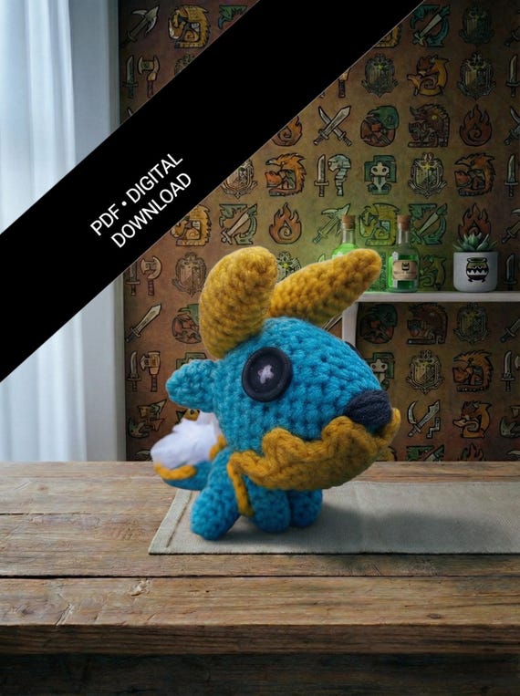Zinogre Amigurumi Crochet Pattern | Monster Hunter Inspired PDF