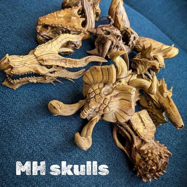 Calaveras decorativas de Monster Hunter (impresas en 3D)