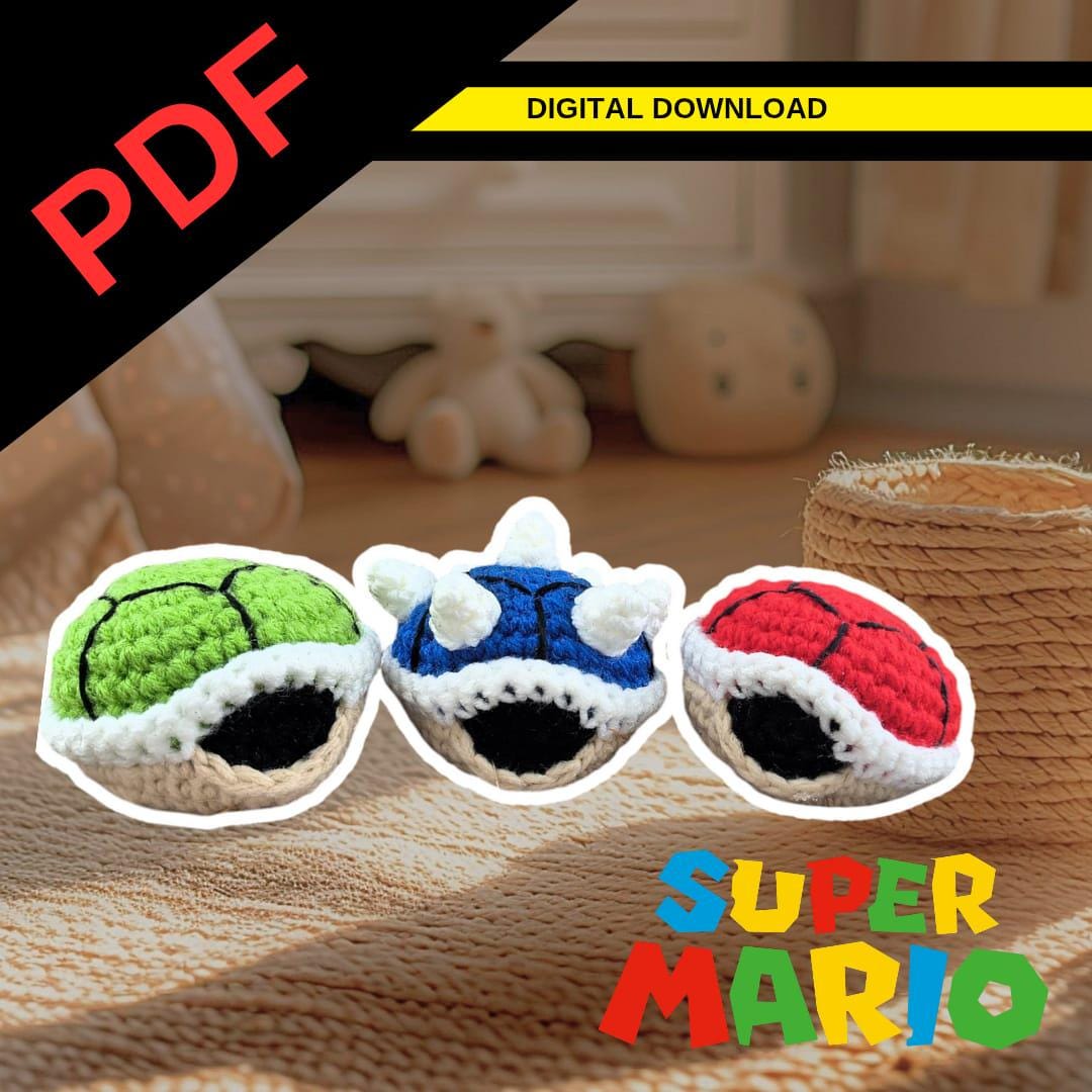 Pattern Mario Turttle Shell-amigurumi, Keychain - Etsy