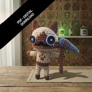 Felyne amigurumi-haakpatroon | Op Monster Hunter geïnspireerde pdf-zelfstudie