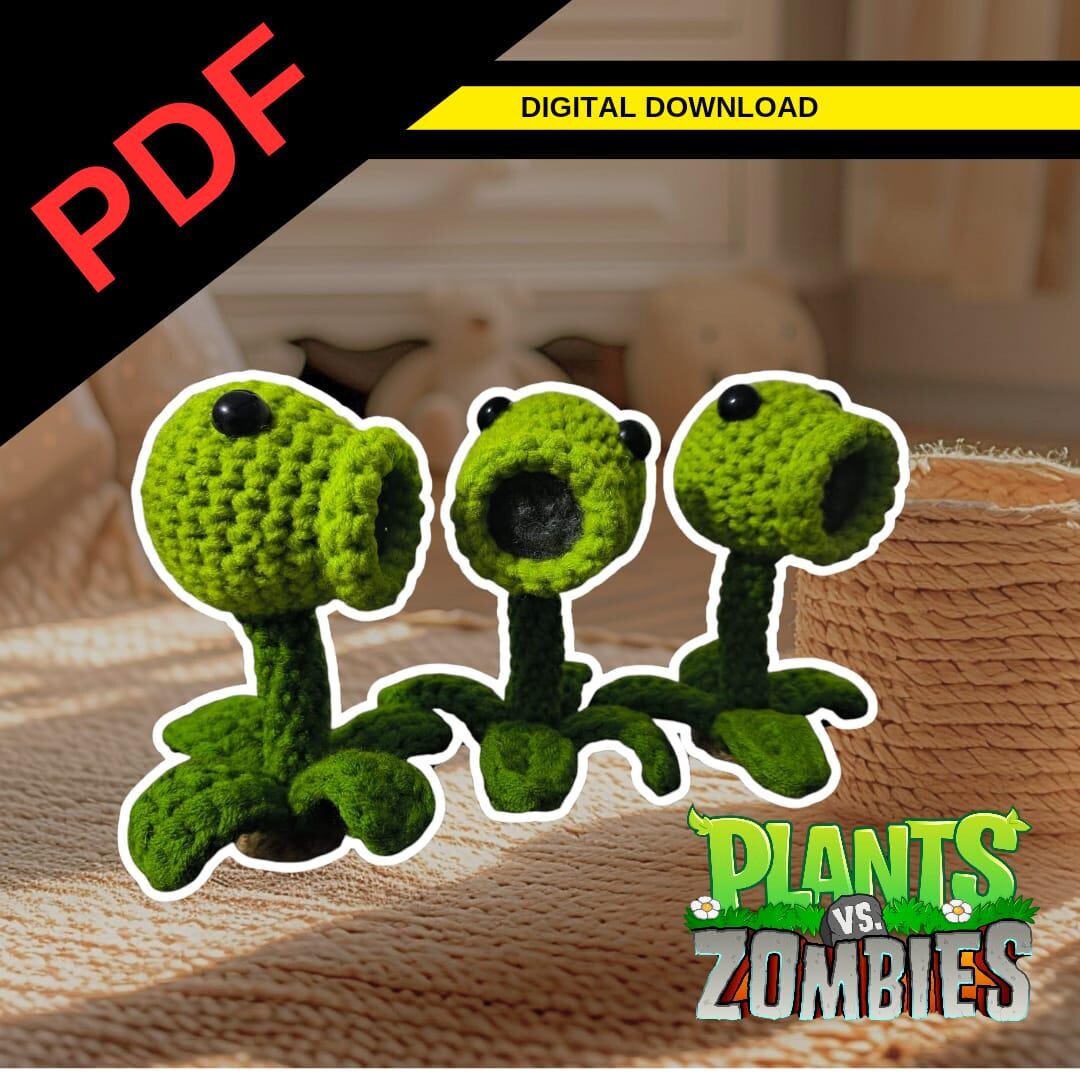 Pattern Peashooter (plants Vs Zombies) Amigurumi Pendant - Etsy