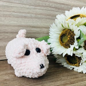 Crocheted Plushie Piglet Pig Amigurumi Stuffed Animal Toy or Decor, Custom Handmade Crochet