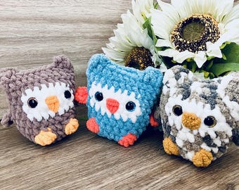 Patrón de búho a crochet en PDF: Peluche amigurumi Luna sin costura