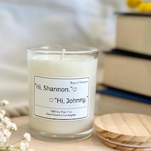 Boys of Tommen Soy Candle: Johnny and Shannon Bookish Gift