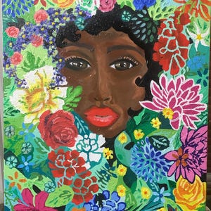 The woman with flowers