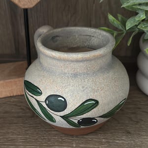 Ceramic Handpainted Olive Branch Vase, Olive Branch Decor, Palestinian Decor image 8