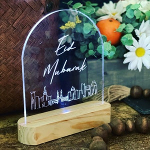 Eid Mubarak LED light, Eid Mubarak sign, Eid Table Decor, Acrylic Sign, Ramadan Decor, Eid Decor, Islamic Decor, Personalizable