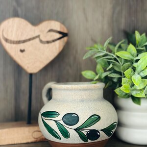 Ceramic Handpainted Olive Branch Vase, Olive Branch Decor, Palestinian Decor image 7