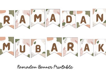 Ramadan Mubarak Boho Banner Digital file Printable