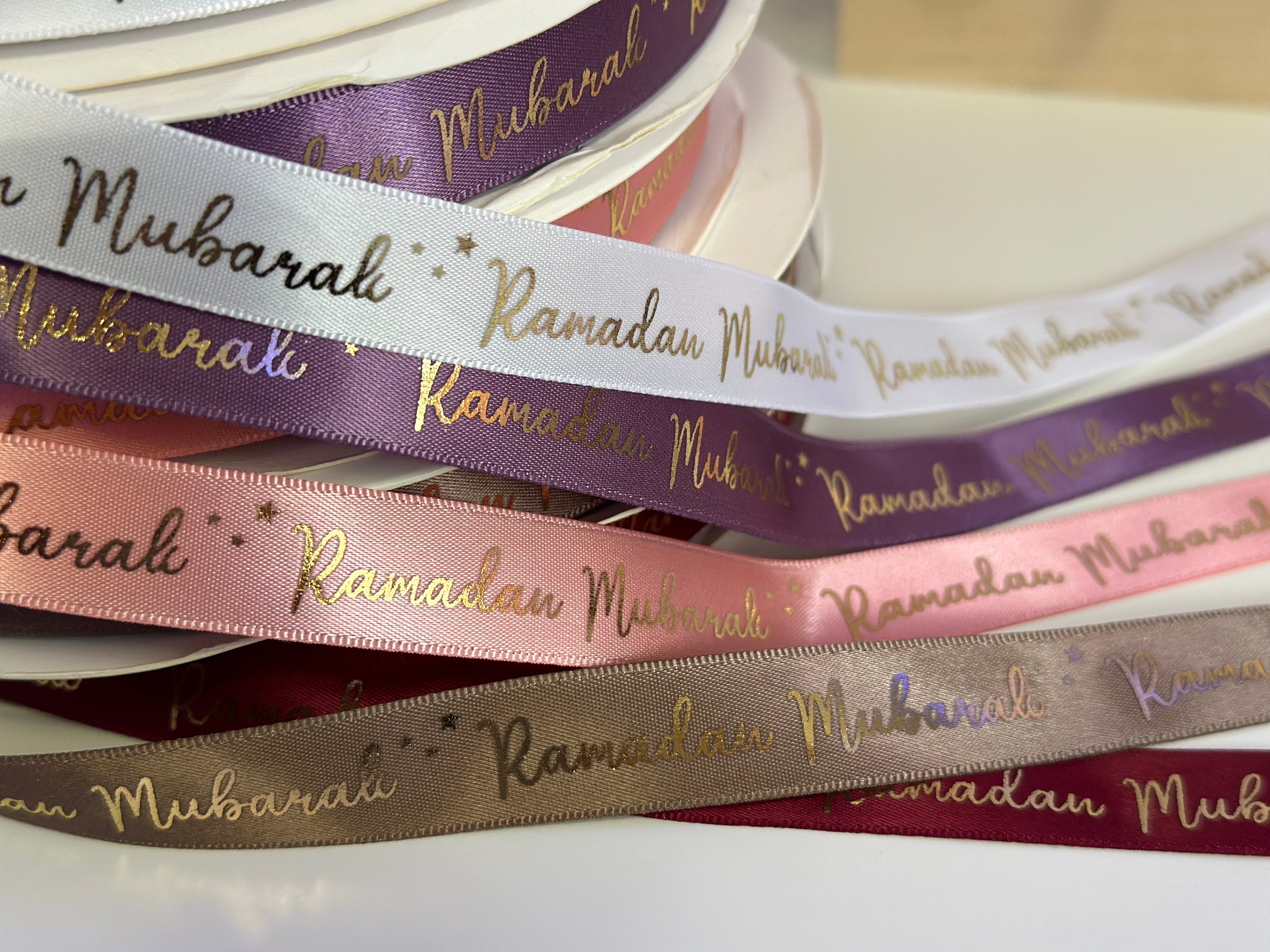 Ramadan Mubarak Satin Ribbon, Gift Packaging Ribbon, Ramadan Ribbon - Etsy