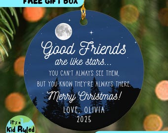 Best Friend Ornament, Personalized Best Friend Christmas Ornament Gifts for Best Friend Keepsake Personalized Best Friend Christmas Ornament