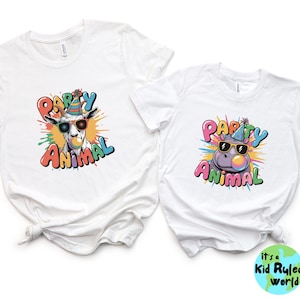 Party Animal Birthday Shirts, Kids Zoo Animals Birthday T-Shirt, Matching Bday Tees, Animal Theme Party Tshirts, Safari Birthday Petting Zoo