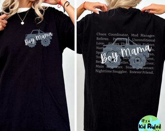 Boy Mama Comfort Colors® Shirt, Mom of Boys TShirt, Mothers Day Gift, Gifts for Mom, Monster Truck Tee, Oversized Mom Tee, Toddler Mom Shirt
