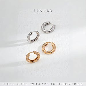 Stylish 925 Sterling Silver Cubic Zirconia Hoop Earrings | Silver & Retro Gold Options | simple everyday stacking huggy hinged hoop earrings