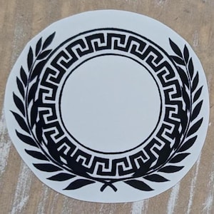 Sticker lauweren en Griekse sleutel