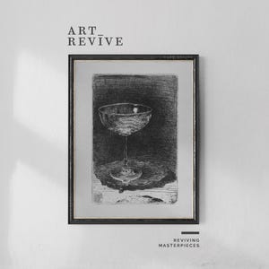 Wine Glass Artwork | PRINTABLE | Dark Ink Etching | Intaglio Print | Digital DOWNLOAD | Art Revive_SK036