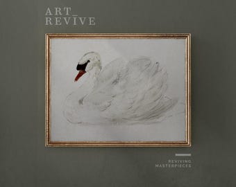 Zaiphany Decorazione Parete Cigno - Stampa Artistica 20x25 Cm, Per Cameretta Bambini