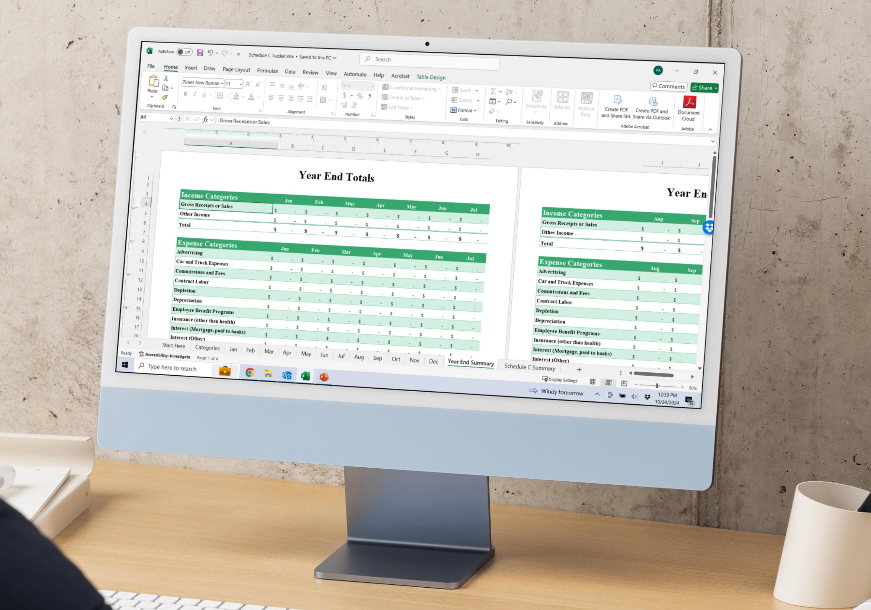 Schedule C Tracker, Small Business Tax Expense Tracker, Excel ...