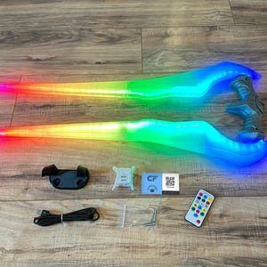 Halo Energy Sword 3D Printed Prop w RGB Colored LEDs