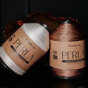 Pearl Yarn 4mm 200m, Premium Polyester with Silky Shine, Ideal for Bags and Accessories, Crochet, Macrame and Knitting, DIY