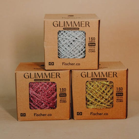 3 mm Cordón Metalizado Brillante 150mts  | Hilo Premium para Macramé y Crochet | Ideal para Bolsos, Accesorios y Decoración | DIY