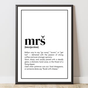 Poster „mrš“ – Balkan Quote Wall Art | Yugoslavia Decor | Gift Bosnia Serbia Croatia