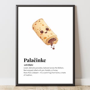 Palačinke | Funny Balkan Food Poster | Minimalist Kitchen Decor | Wall Art for Home Bosnia Serbia Croatia