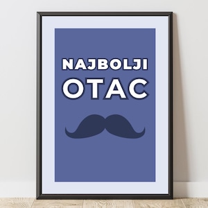 Poster „najbolji otac“ – Balkan Family Wall Art | Yugoslavia Decor | Gift Bosnia Serbia Croatia