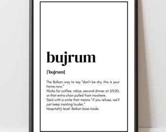 Poster „bujrum“ – Balkan Quote Wall Art | Yugoslavia Decor | Gift Bosnia Serbia Croatia