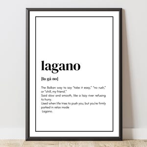 Poster „lagano“ – Balkan Quote Wall Art | Yugoslavia Decor | Gift Bosnia Serbia Croatia