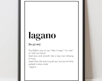 Poster „lagano“ – Balkan Quote Wall Art | Yugoslavia Decor | Gift Bosnia Serbia Croatia